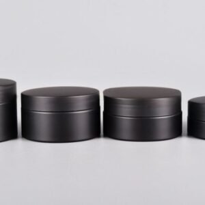 Matte Black Comestic cream pet jar