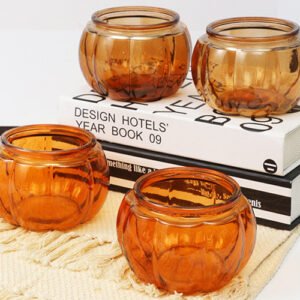 Orange Glass Candle Jar