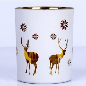 White Glod Glass Candle Jar